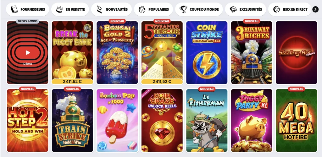 Machines à sous avec jeux populaires